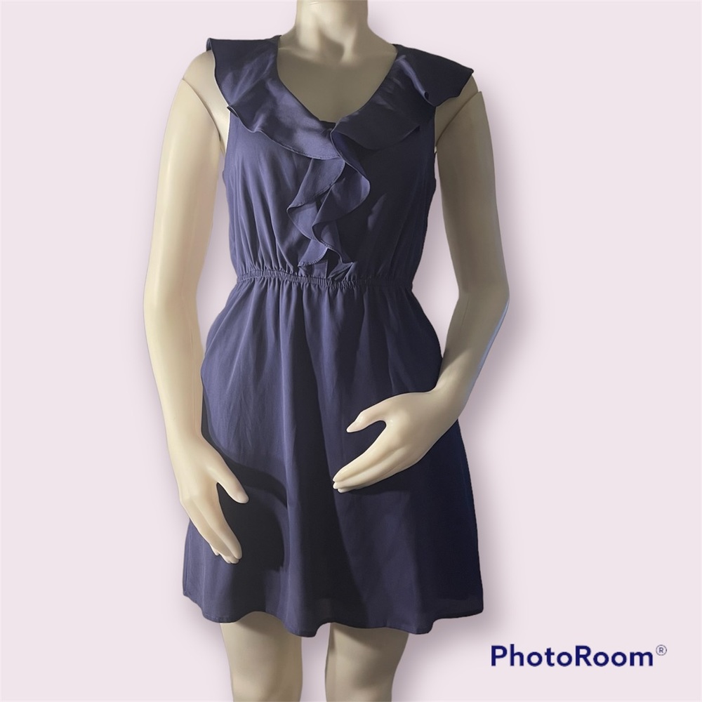 BCBGeneration Purple Ruffle Dress w/Pockets XS